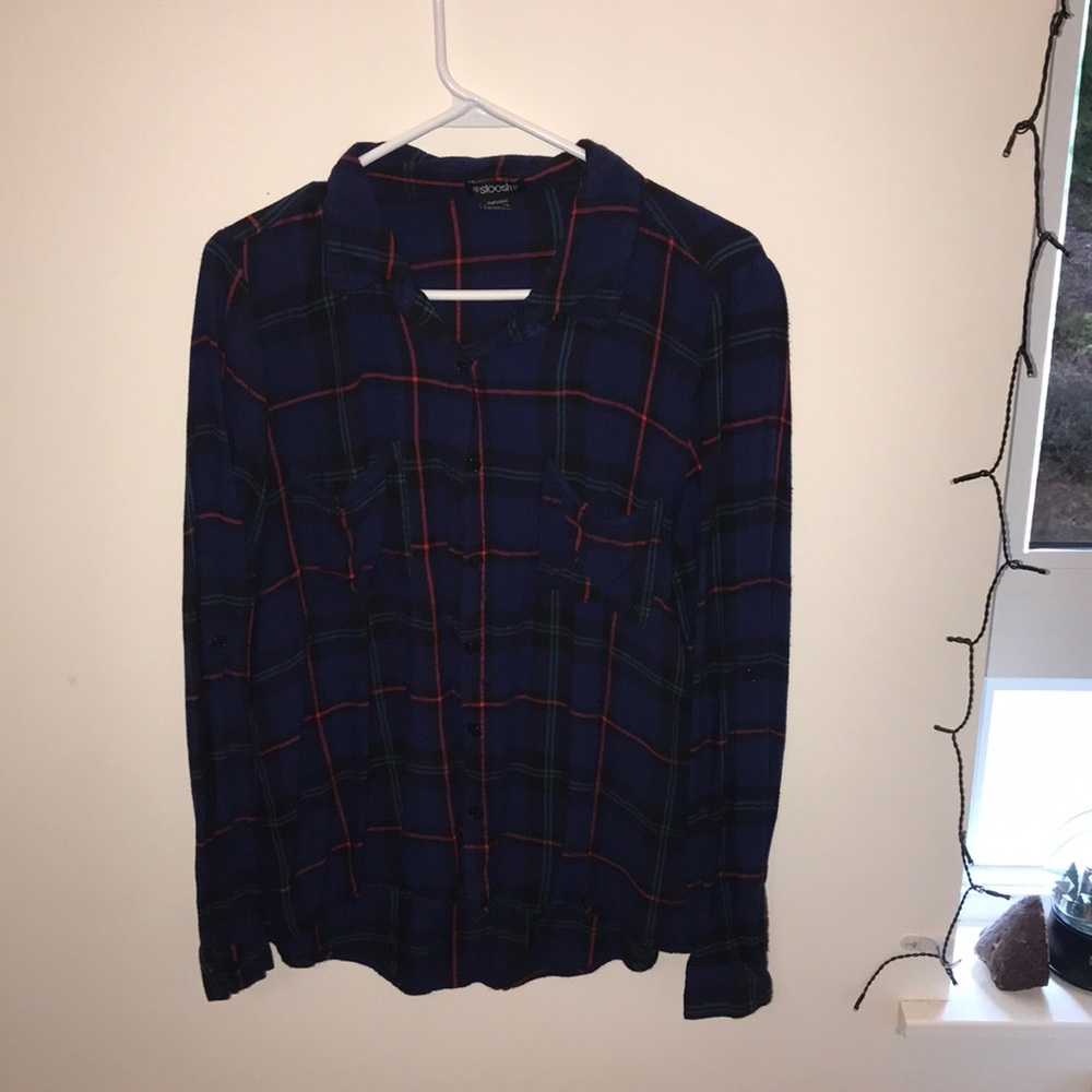 Blue and red flannel